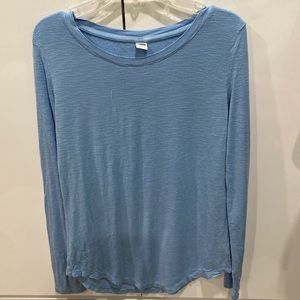 Blue causal long sleeve blouse